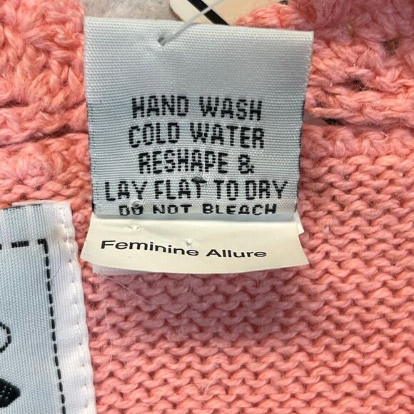 NWT STORYBOOK KNITS Women’s Cardigan 2X Coral Crochet Lace Button Front Sweater - Picture 5 of 16